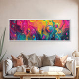 Abstract Swirl Framed Canvas Print Vibrant Colors Whimsical Art Modern Painting Lively Wall Art Guest Room Decor