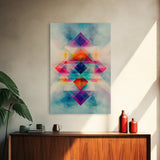 Sacred Geometry Art Framed Canvas Print Sacred Patterns Wall Decor Moody Abstract Geometric Wall Art Living Room Zen Artwork Gift