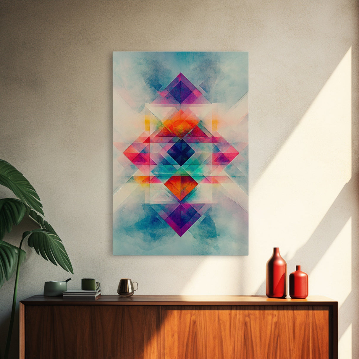 Sacred Geometry Art Framed Canvas Print Sacred Patterns Wall Decor Moody Abstract Geometric Wall Art Living Room Zen Artwork Gift