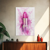 Pink Lipstick Canvas Print Whimsical Art Pink Abstract Artwork Living Room Wall Art Wabi Sabi Painting Light Pink Dorm Decor