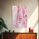 Pink Petals Canvas Print Abstract Floral Art Light Pink Dorm Wall Art Whimsical Art Minimalist Rustic Farmhouse Bedroom Decor Gift