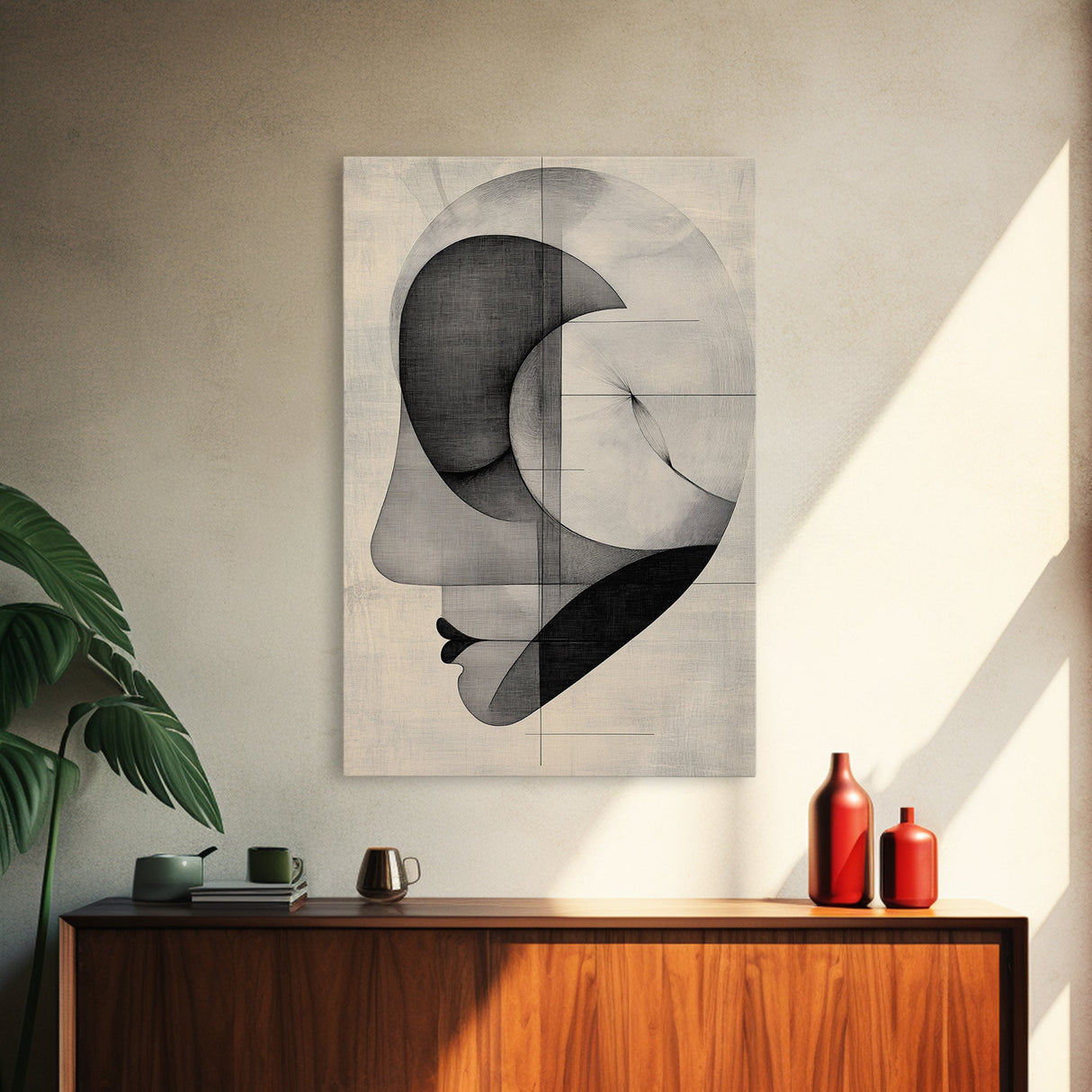 Golden Ratio Inspired Abstract Canvas Print Minimalist Monochrome Wall Art Unique Geometric Home Decor Artistic Gift Design
