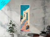 Mediterranean, Rustic, Canvas Print, coastal landscape art, farmhouse art, above couch art, wabi sabi art, southwest wall art,gift idea