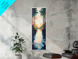 Forest Glow, Joshua tree art, wildflower painting, botanical prints, landscape painting, Framed Canvas Print, vertical wall art