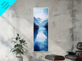 Alpine Lake, smoky mountain art, extra wide art, nature wall art, minimalist art, rustic decor, Canvas Print, above bed wall art