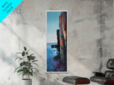 Cliffside, Ocean Horizon, Ireland Painting, Coastal Wall Art, Landscape Painting, Nautical Decor, Framed Canvas Print, Living Room Art