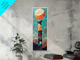 Abstract Moon, geometric wall art, wabi sabi art, sacred geometry wall art, zen wall art, abstract decor, modern painting