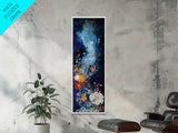 Starry Floral, botanical prints, wildflower painting, floral artwork, whimsical art, colorful nature painting, moody art