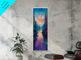Twilight Mountain, smoky mountain art, pine tree art, framed canvas print, moody art, landscape painting, above bed wall art