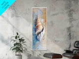 Spiral Shell Painting, Coastal Decor, Nautical Wall Art, Beach House Art, Textured Painting, Framed Canvas Print, Ocean Art