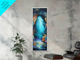 Underwater Cave, ocean painting, nautical wall art, coastal painting, seascape painting, framed canvas print, vertical wall art