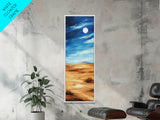 Desert Moon, southwest wall art, framed canvas print, boho art, landscape painting, rustic wall art, above couch art
