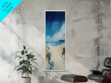 Windy Dunes, coastal landscape art, framed canvas print, nautical decor,  Ireland painting, beach house wall art