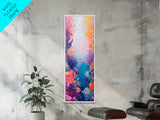 Vibrant Coral, koi fish painting, whimsical art, pink orange wall art, ocean painting, seascape painting, beach house art, canvas print
