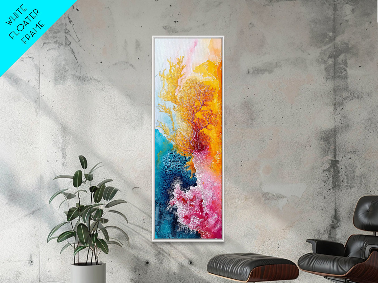 Abstract Coral, mosaic wall art, sacred geometry wall art, pink abstract art, blue and green wall art, zen wall art, canvas print