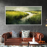 Marshland Landscape Art, nature painting, green wall art, botanical prints, landscape painting, framed canvas print, rustic decor