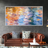 Abstract Water, Nautical Wall Art, Blue and Green Wall Art, Panoramic Painting, Extra Wide Art, Canvas Print, Living Room Art