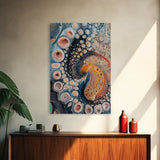Abstract Swirl, Sacred Geometry Wall Art, Psychedelic Art, Science Art, Moody Art, Teal Wall Art, Canvas Print, Gift Idea