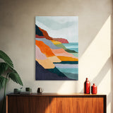 Geometric Cliffs, southwest wall art, geometric wall art, minimalist art, Canvas Print, landscape painting, above sofa art, wabi sabi art
