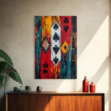 Playing Card Art, chicano art, bold abstract painting, moody art, graffiti wall art, framed canvas print, gift idea, rustic decor