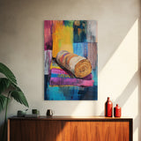 Abstract Roll, Wabi Sabi Art, Modern Abstract Art, Geometric Wall Art, Colorful Art, Minimalist Art, Canvas Print, Gift Idea