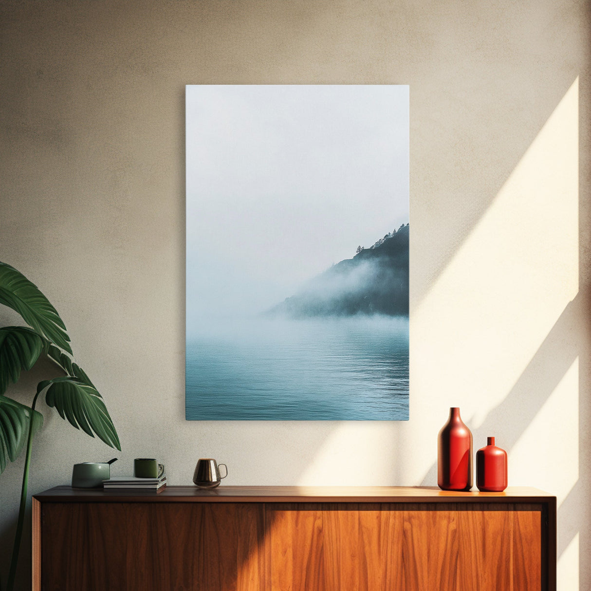 Misty Waters, Lake Tahoe Art, Moody Art, Coastal Landscape, Nautical Wall Art, Wabi Sabi Art, Minimalist Art, Canvas Print