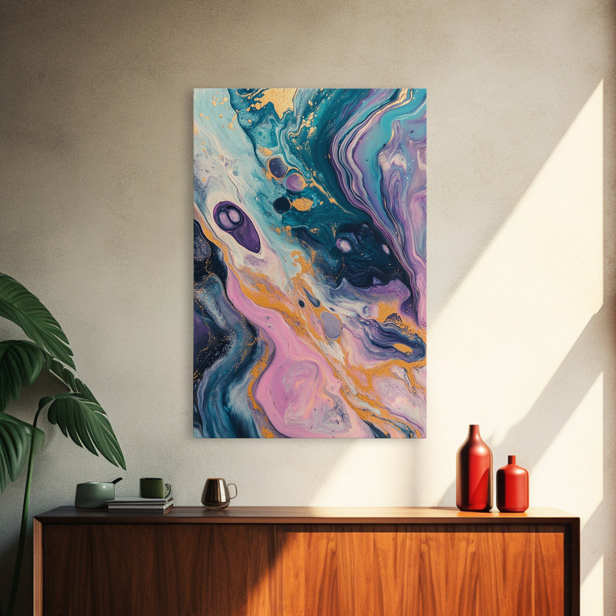 Galaxy Swirl, Sacred Geometry Wall Art, Teal Wall Art, Blue and Green Wall Art, Canvas Print, Abstract Art, Whimsical Art