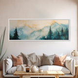 Misty Mountain Pines Canvas Print Serene Forest Landscape, Nature Wall Art, Boho Cabin Decor, Bedroom or Office Artwork, Rustic Vibes