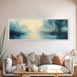 Misty Lake Canvas Print Serene Nature Wall Art, Neutral Forest Landscape, Soft Blue Wall Decor, Minimalist Bedroom Artwork