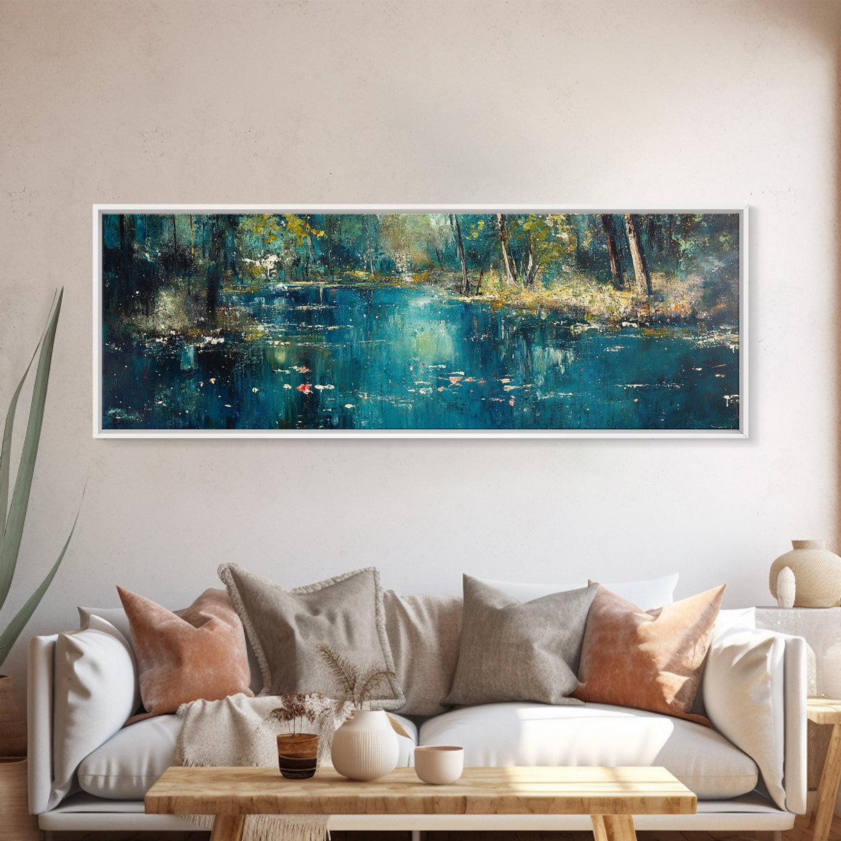 Tranquil Pond Reflection Canvas Print Serene Nature Wall Art Peaceful Landscape Home Decor Office Bedroom Gift