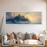 Misty Island Sunrise Canvas Print - Scenic Landscape Wall Art, Living Room Decor, Soft Light Artwork, Serene Home Office Art