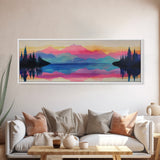 Vibrant Sunset Mountains Canvas Print - Abstract Landscape Wall Art, Colorful Nature Painting, Bold Statement Home Decor