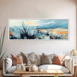 Wild Prairie Landscape Framed Canvas Print Rustic Nature Art, Modern Country Wall Decor, Warm Earth Tone Painting, Farmhouse Style