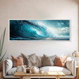 Turquoise Ocean Wave Canvas Print Coastal Photography Wall Art, Large Beach House Decor, Modern Living Room or Office Art, Gift Idea
