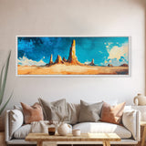 Vibrant Desert Rock Formations Wall Art, Southwest Canyon Painting, Abstract Artwork, Warm Earthy Colors, Living Room Deco