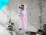 Feminine Dress Art, Elegant Fashion Print, Pastel Aesthetic, Framed Canvas Print, Chic Home Decor, Bedroom Wall Art, Minimalist Style