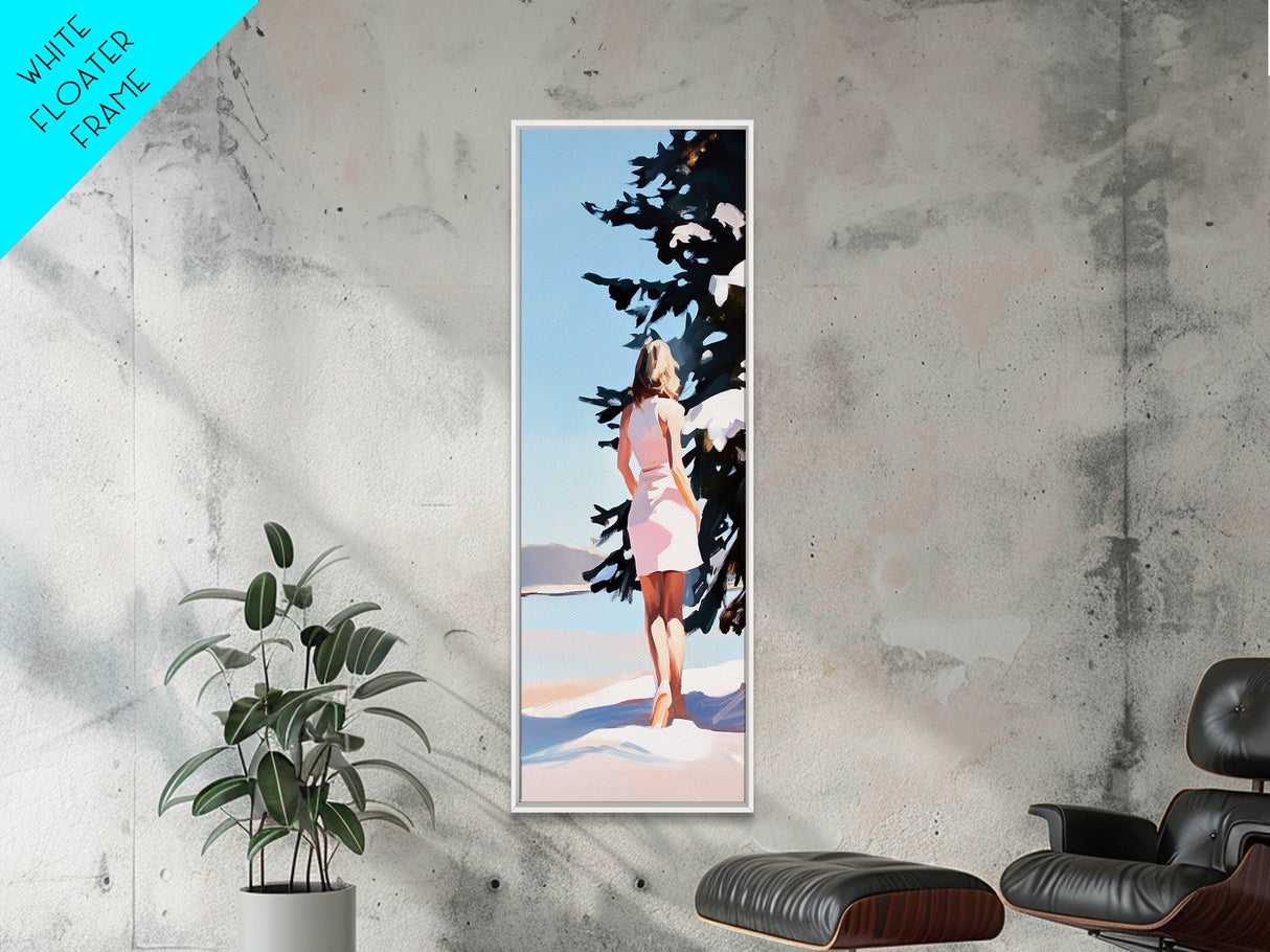 Winter Walk, Snowy Path, Nature Escape, Framed Canvas Print, Cozy Wall Art, Christmas Aesthetic, Rustic Decor, Serene Landscape