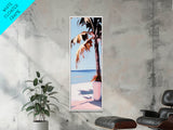 Palm Tree, Tropical, Beachy, Canvas Print, Summer Vibes Wall Art, Coastal Decor, Relaxing Seaside Painting, Minimalist Aesthetic