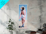 Summer Fashion, Beach Aesthetic, Coastal Decor, Framed Canvas Print, Minimalist Art, Modern Wall Art, Boho Style, Living Room Art