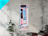 Ocean View, Beach Window, Coastal Reflection, Framed Canvas Print, Dreamy Seaside Scene, Living Room Wall Art, Minimalist Beach House