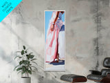 Elegant Silhouette, Soft Pink Dress, Feminine Wall Art, Framed Canvas Print, Minimalist Fashion Art, Chic Home Decor, Modern Aesthetic