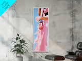 Pink Rope, Nautical Charm, Coastal Decor, Canvas Print, Boho Wall Art, Minimalist Painting, Ocean Art, Pastel Tones, Gift, Blue