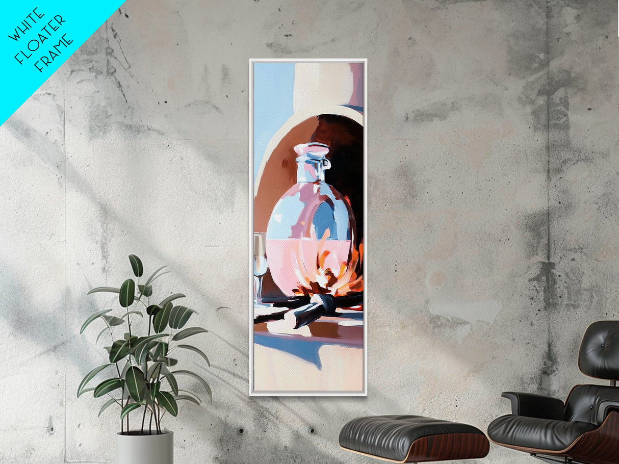 Wine & Fire, Cozy Fireplace Scene, Warm Home Decor, Canvas Print, Rustic Kitchen Wall Art, Holiday Aesthetic, Autumn Home Design