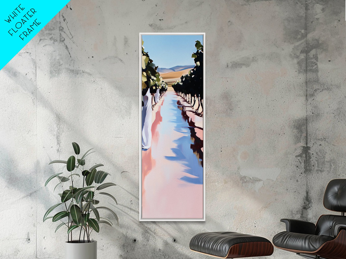 Vineyard Path, Rolling Hills, Rustic Wine Country, Canvas Print, Nature Inspired Wall Art, Elegant Landscape, Serene Outdoor Scene