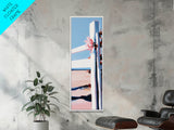 Seaside Fence, Nautical Wall Art, Coastal Home Decor, Beach Aesthetic, Framed Canvas Print, Ocean View Art, Minimalist Landscape