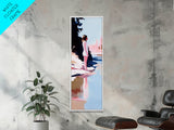 Serene Lake View, Reflection Art, Tranquil Scene, Minimalist Aesthetic, Framed Canvas Print, Nature Wall Art, Bedroom Decor, Pastel Tones