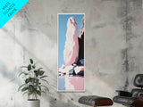Iceberg, Arctic, Frozen Landscape, Blue, White, Modern Home Art, Minimalist, Winter, Living Room, Office, Framed Canvas Print