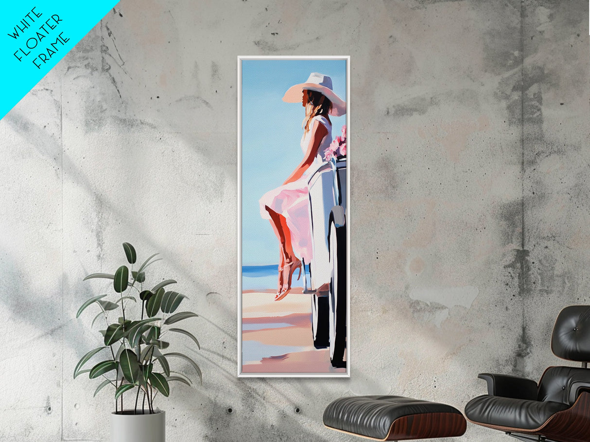 Sunset Cowgirl, Western Fashion, Feminine Art, Canvas Print, Modern Country Decor, Chic Bedroom Wall Art, Stylish Home Accent, Gift Idea