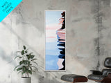 Serene Lake Reflection, minimalist art, modern landscape, abstract water painting, calming decor, bedroom wall art, framed canvas print