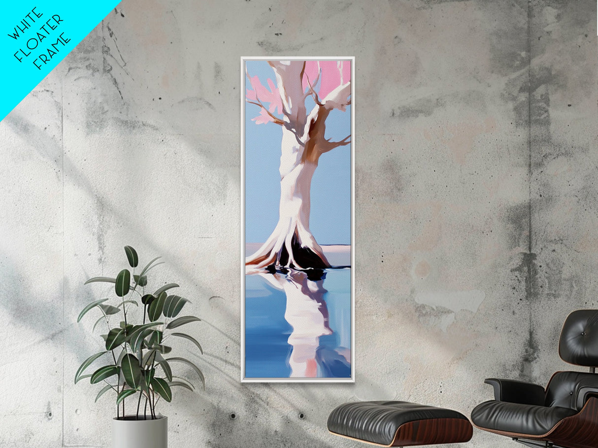 Tree Reflection, Serene Landscape, Minimalist Wall Art, Canvas Print, Calming Nature, Home Decor, Boho Aesthetic, Tranquil Painting